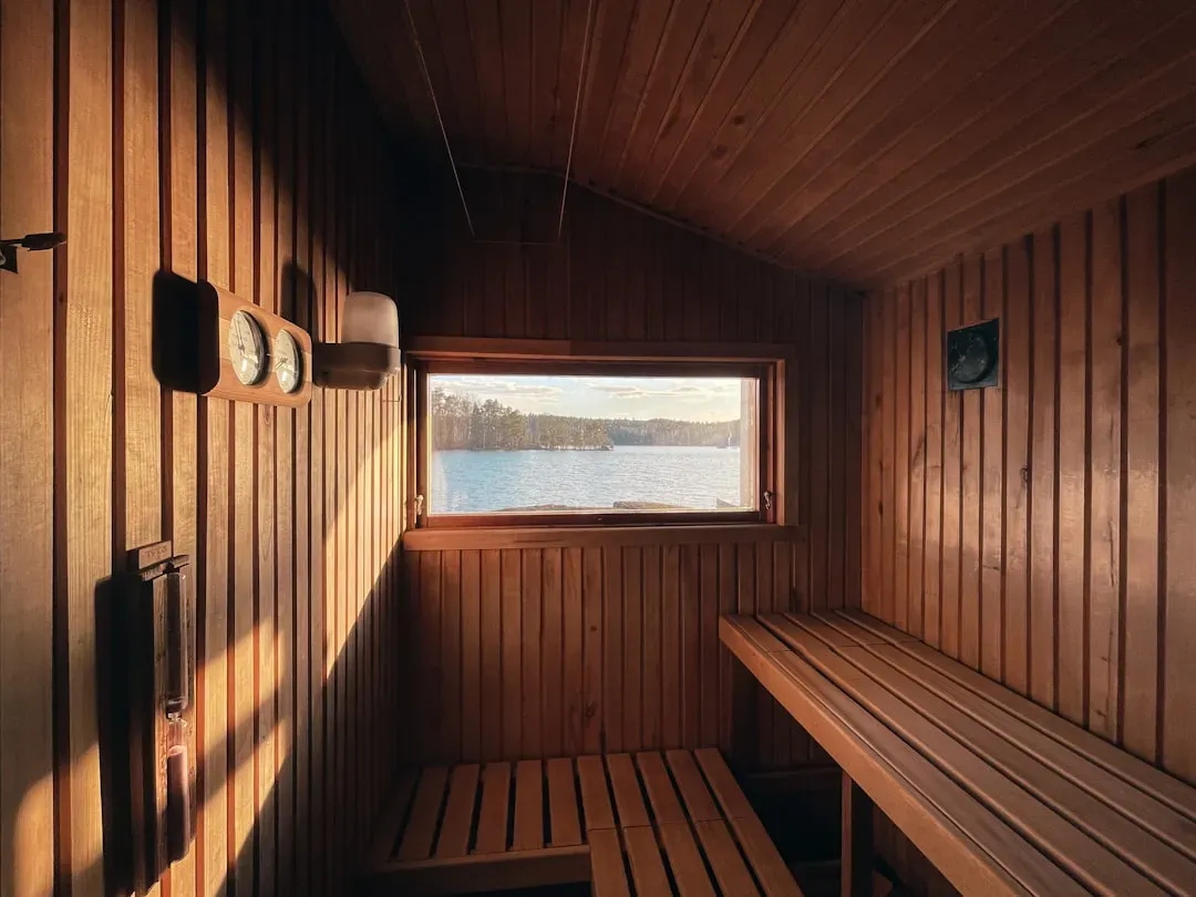 Professional spa sauna cabin and compact home sauna unit comparison showing size and design differences for red light sauna b